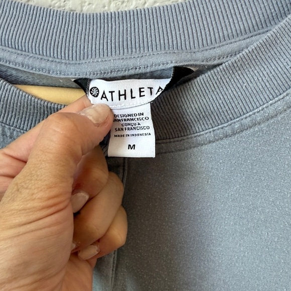 Athleta Henley Crew Neck Sweater Blue size Medium - Picture 4 of 11